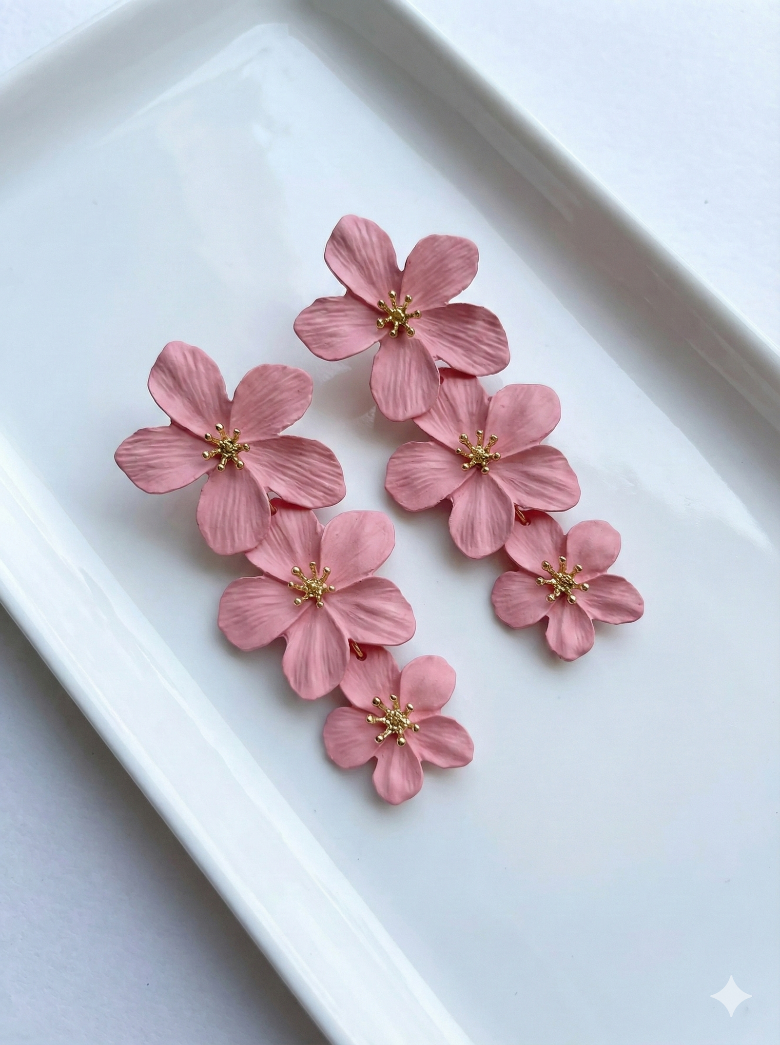 Korean Pink Flower Drop Designer