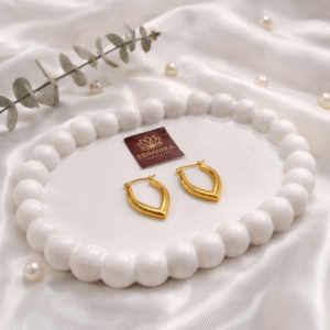 Stainless steel Anti tarnish V- Shaped Hoop Earrings