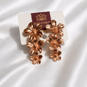 Stunning Rose Gold plated 3 layer flower Earrings