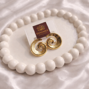 Golden Spiral Stud Earrings