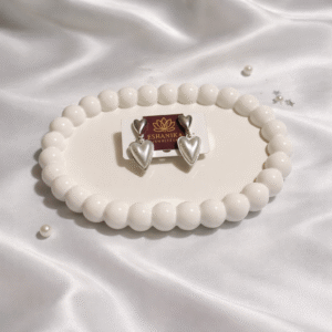 Imitation Opal Embelished Cherished Heart Sparkling Drop  Silver Earrings