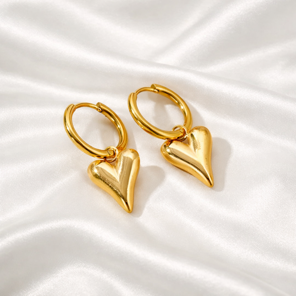 Stainless Steel Anti Tarnish Heart Themed Earrings - Image 5