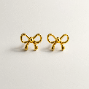 Bow Earrings Stainless Steel Contemparary Gold Plated Anti Tarnish for Women
