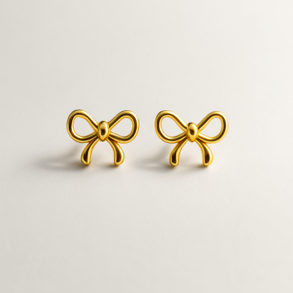 Bow Earrings Stainless Steel Contemparary Gold Plated Anti Tarnish for Women