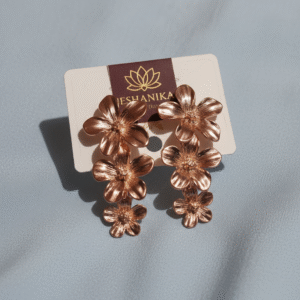 Stunning Rose Gold plated 3 layer flower Earrings