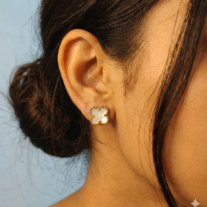 Anti Tarnish White Clover earrings