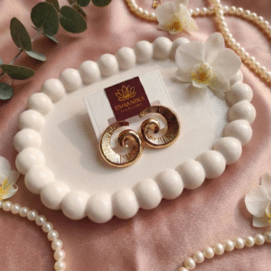 Golden Spiral Stud Earrings