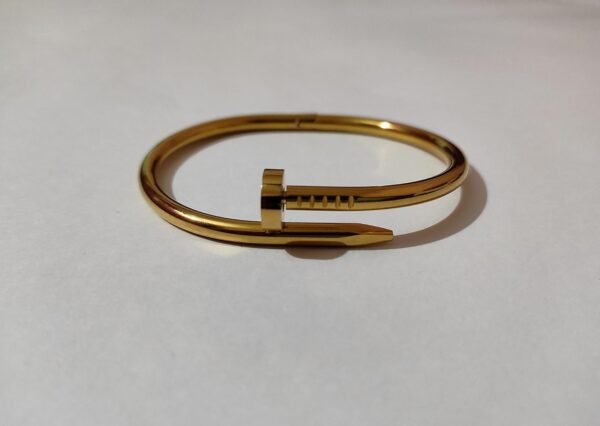 Stainless Steel Gold Plated Stainless Steel Anti Tarnish Nail Bracelet - Image 3