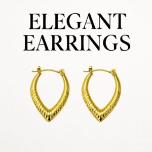 Stainless steel Anti tarnish V- Shaped Hoop Earrings