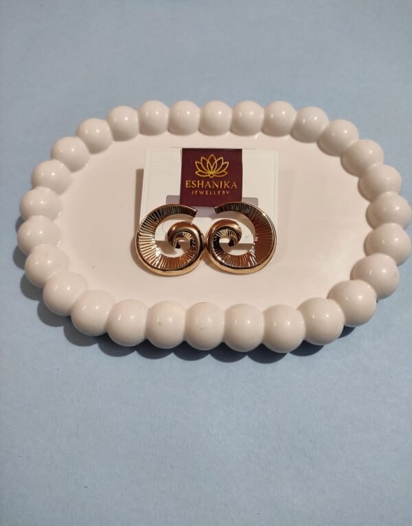 Golden Spiral Stud Earrings