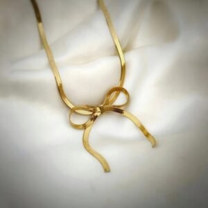 Stainless Steel Gold Plated Bow chain Anti Tarnish For Girls And Women