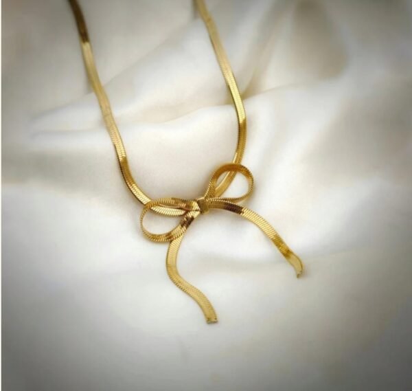 Stainless Steel Gold Plated Bow chain Anti Tarnish For Girls And Women