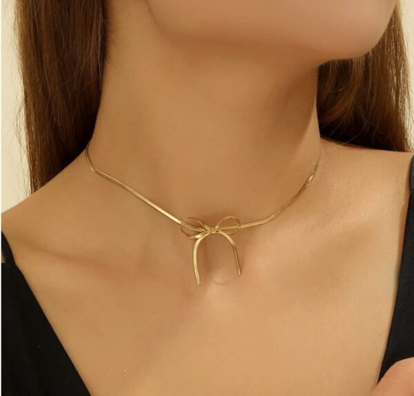 Stainless Steel Gold Plated Bow chain Anti Tarnish For Girls And Women - Image 3