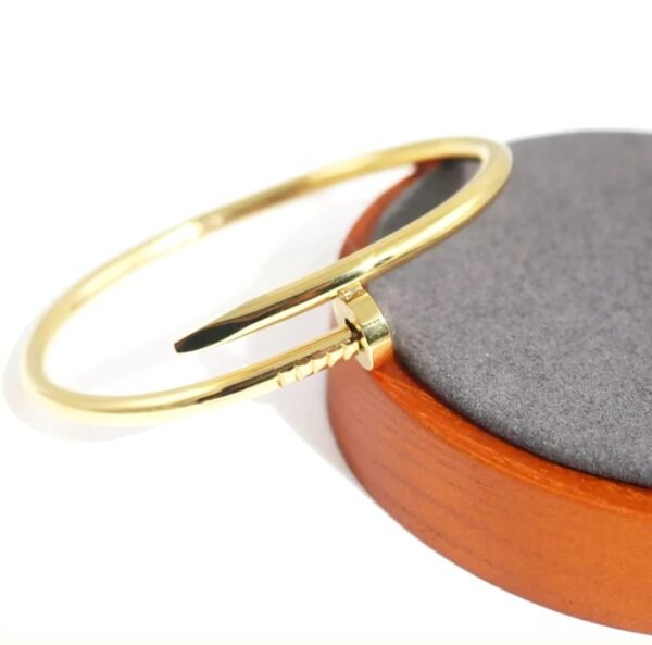 Stainless Steel Gold Plated Stainless Steel Anti Tarnish Nail Bracelet - Image 2