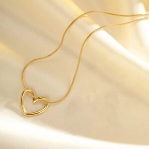 Anti Tarnish Heart Themed Pendent Chain18k gold plated for Women