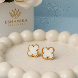 Anti Tarnish White Clover earrings