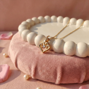 Stainless Steel Gold Plated heart Stone chain Anti Tarnish For Girls And Women