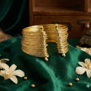 Anti Tarnish Gold Plated Multilayer Bangle Bracelet (Adjustable Size)