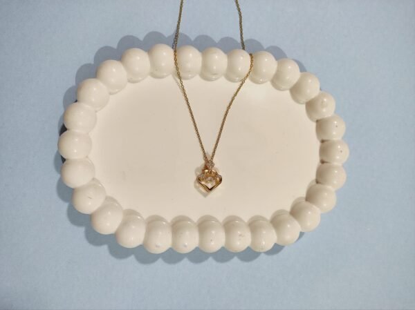 Stainless Steel Gold Plated heart Stone chain Anti Tarnish For Girls And Women - Image 2