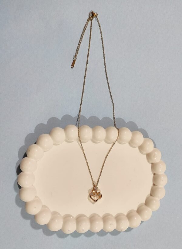 Stainless Steel Gold Plated heart Stone chain Anti Tarnish For Girls And Women