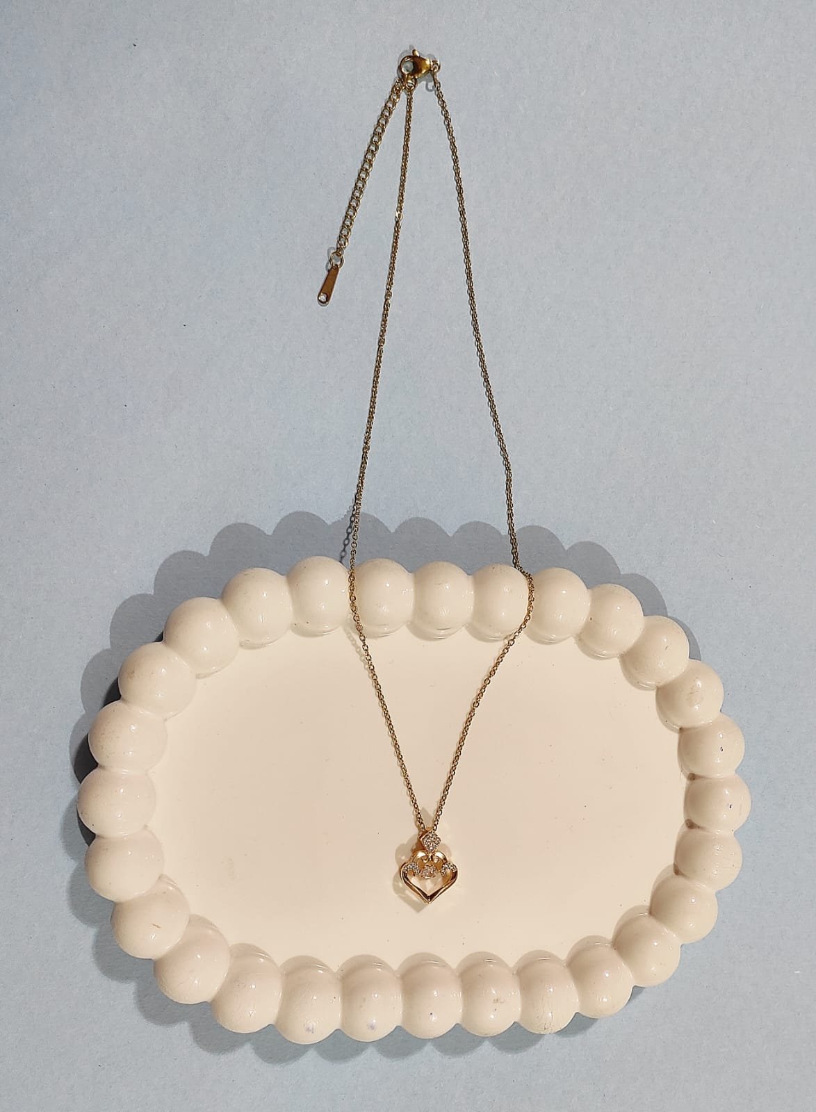 Stainless Steel Gold Plated heart Stone chain Anti Tarnish For Girls And Women