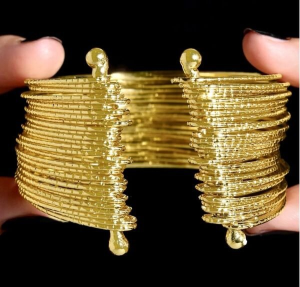 Anti Tarnish Gold Plated Multilayer Bangle Bracelet (Adjustable Size)