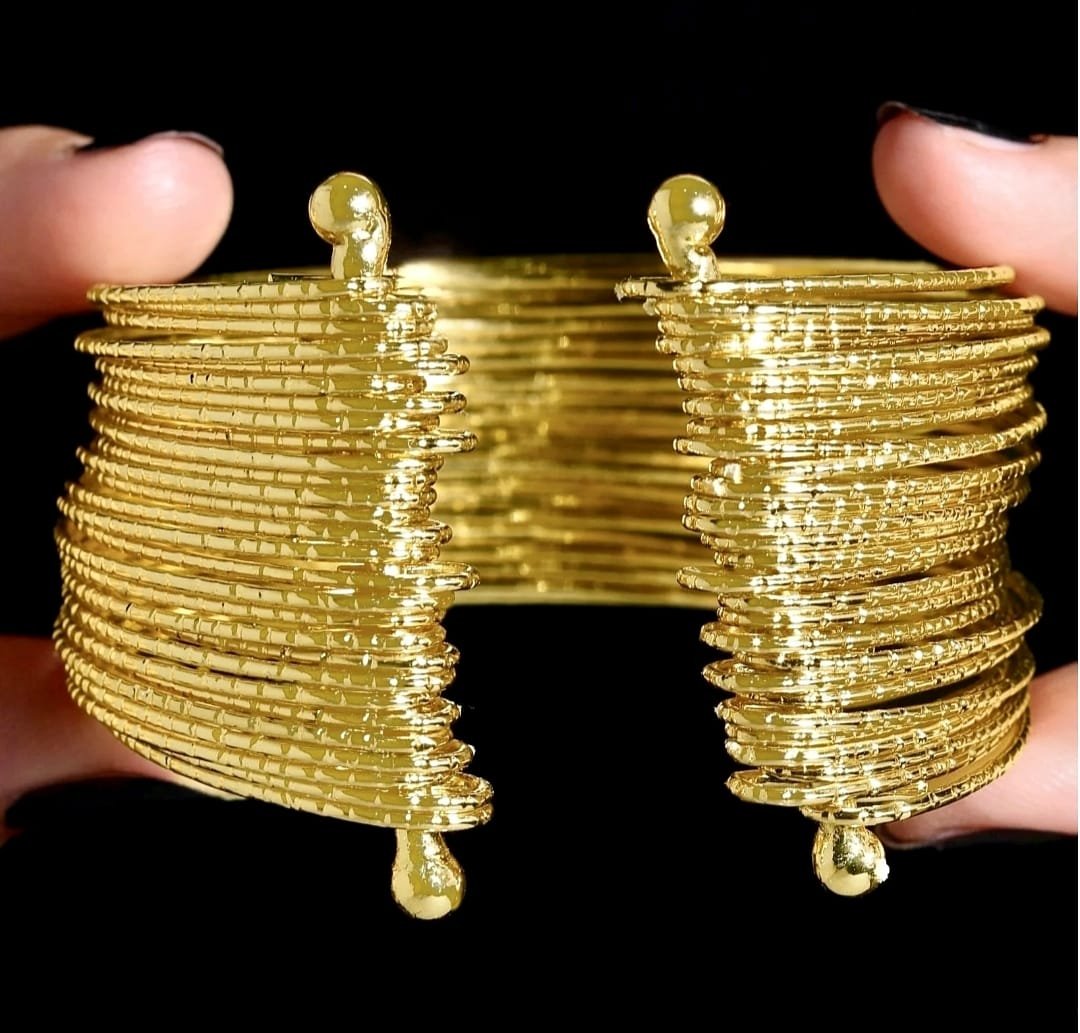 Anti Tarnish Gold Plated Multilayer Bangle Bracelet (Adjustable Size)