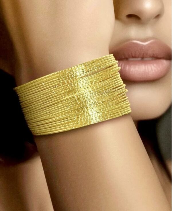 Anti Tarnish Gold Plated Multilayer Bangle Bracelet (Adjustable Size) - Image 2
