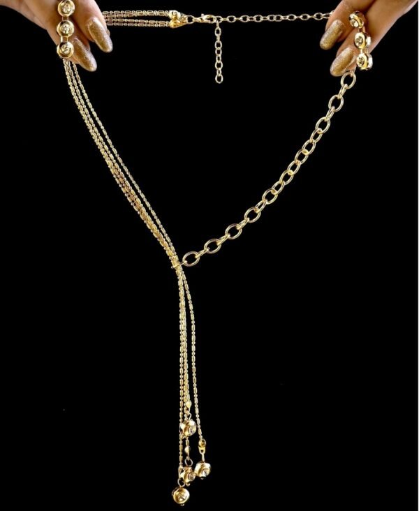 Anti Tarnish Gold Plated Crystal Necklace Set With Earrings - Image 2