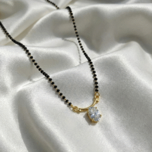 Classic Solitaire Drop Gold Plated Minimal Mangalsutra for Women