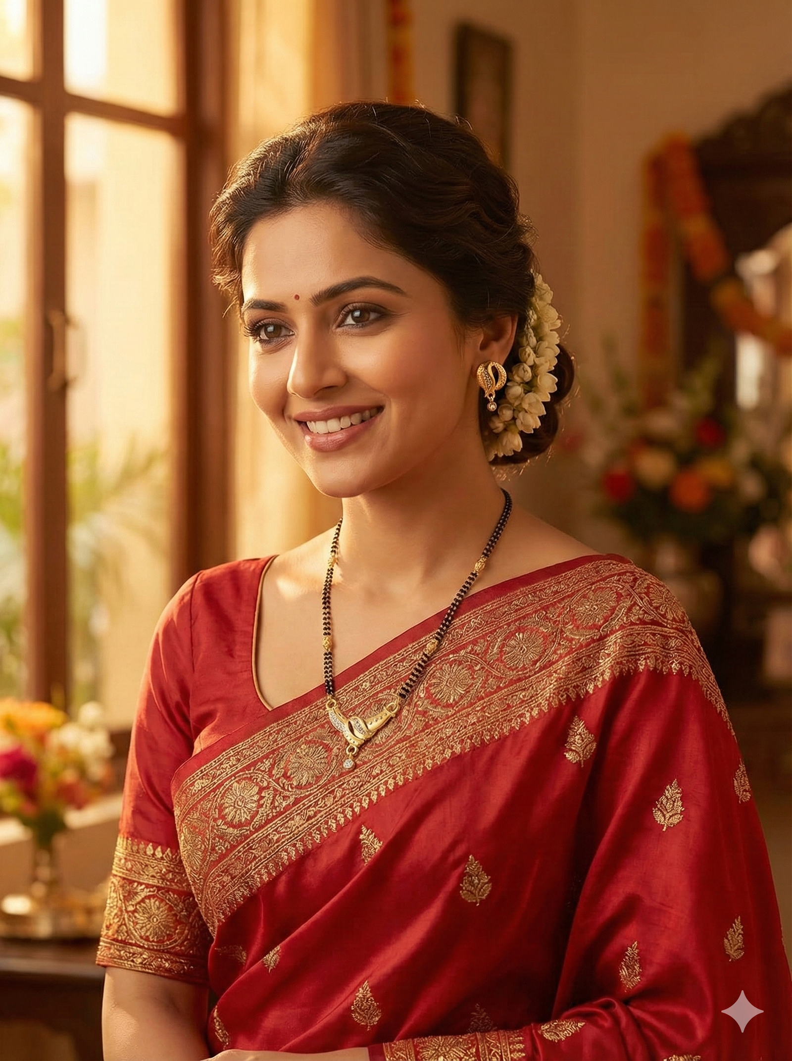 Designer Gold Plated Mangalsutra with Matching Earrings Set - Image 2