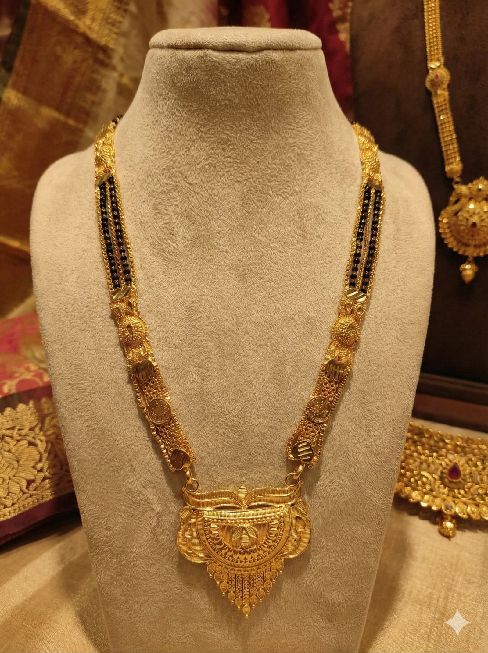 Royal Bridal Gold Plated Heavy Traditional Mangalsutra Design - Image 5