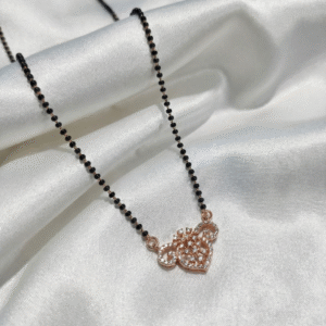 Rose Gold Heart Charm Mangalsutra | Anti-Tarnish | Everyday Wear