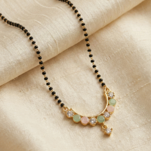 Pastel Stone Designer Gold Plated Mangalsutra for Women