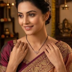 Rose Gold Heart Charm Mangalsutra | Anti-Tarnish | Everyday Wear