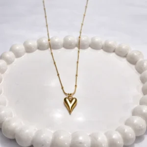 Anti Tarnish stainless steel gold plated Heart pendent chain