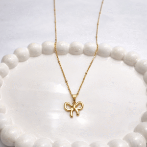 Anti Tarnish stainless steel gold plated bow chain