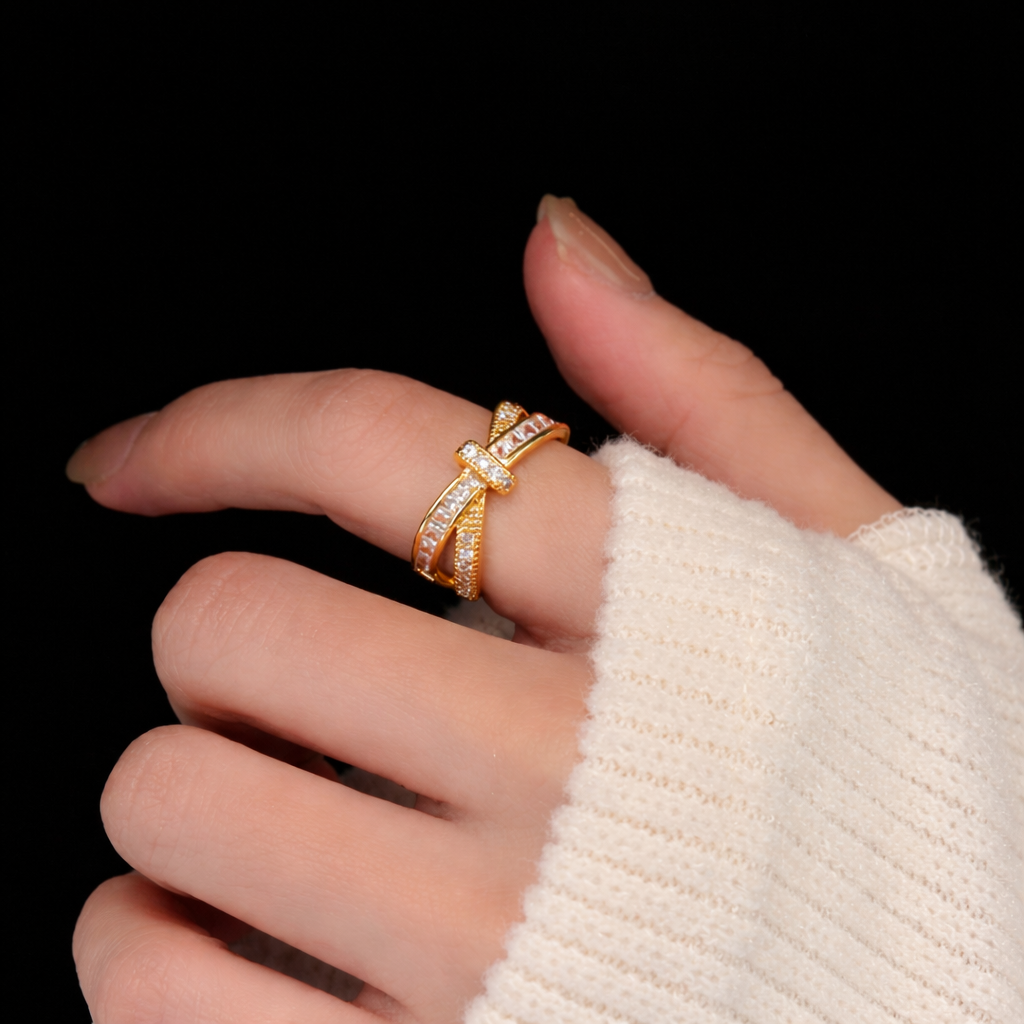Gold Plated Cross Ring for Women | Anti Tarnish | Premium Finish - Image 3
