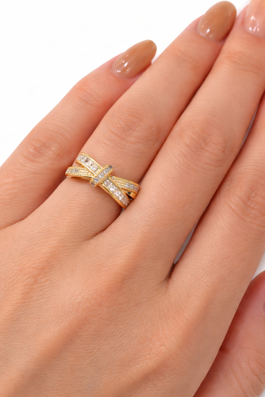 Gold Plated Cross Ring for Women | Anti Tarnish | Premium Finish - Image 2