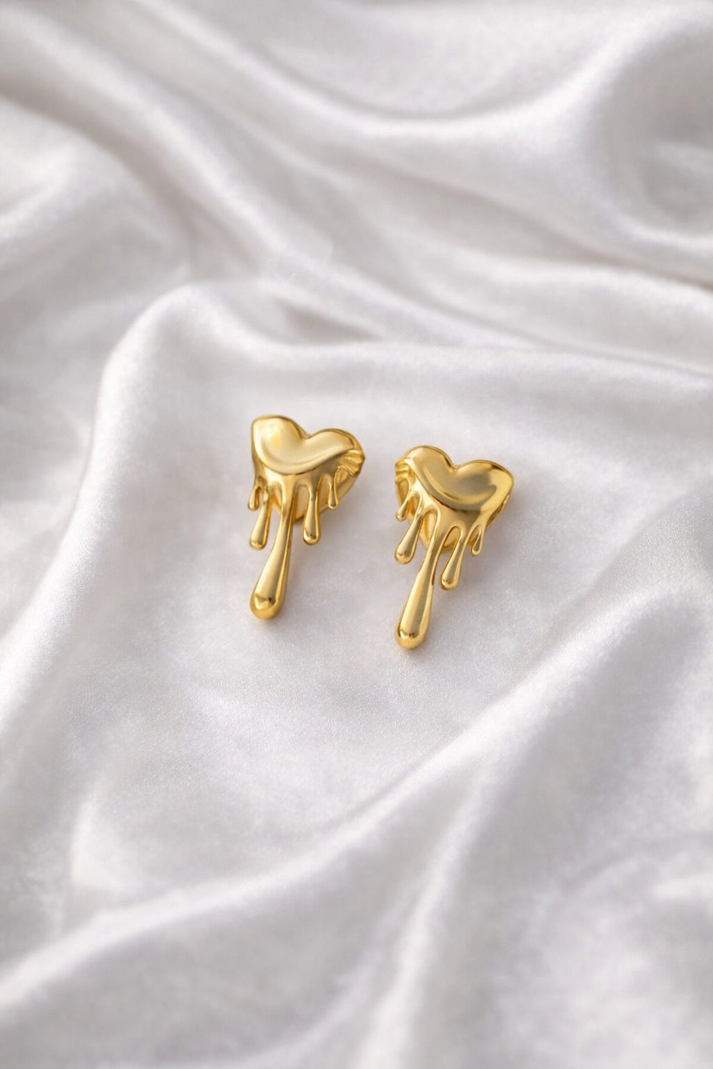 Anti Tarnish Heart Shape Earrings for Women | Luxury Gold Finish