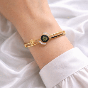 Anti-Tarnish Sunburst Gold Bracelet for Women | Daily Wear Waterproof Bracelet