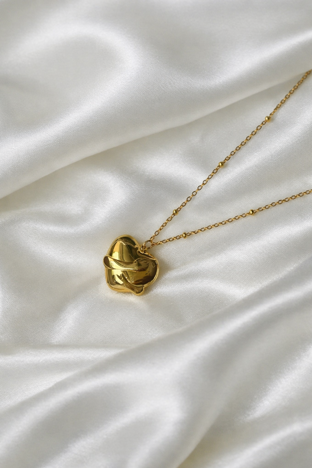 18K Gold Plated Heart Knot Necklace for Women | Anti Tarnish Elegant Pendant | Daily Wear & Gift Jewellery