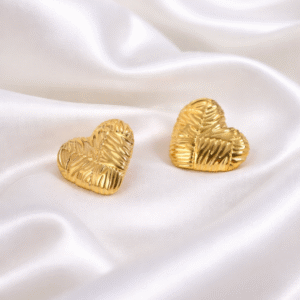 18K Gold Plated Heart Stud Earrings for Women | Anti Tarnish Trendy Jewelry
