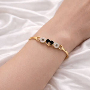 Anti-Tarnish Gold Bracelet for Women | Heart & Star Crystal Bracelet | Daily Wear Waterproof Jewellery