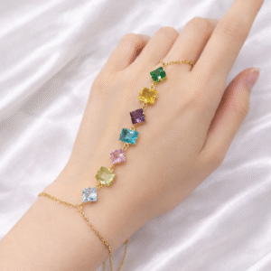 Anti Tarnish Hand Chain Bracelet for Women | Gold Plated Stylish Haath Chain Online