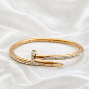 Stainless Steel Gold Plated Stainless Steel Anti Tarnish Stone Nail Bracelet