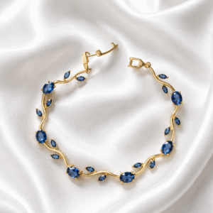 Blue Tulip Bracelet for Women | Anti Tarnish Floral Charm Bracelet | Elegant Minimal Jewellery Gift for Girls & Women