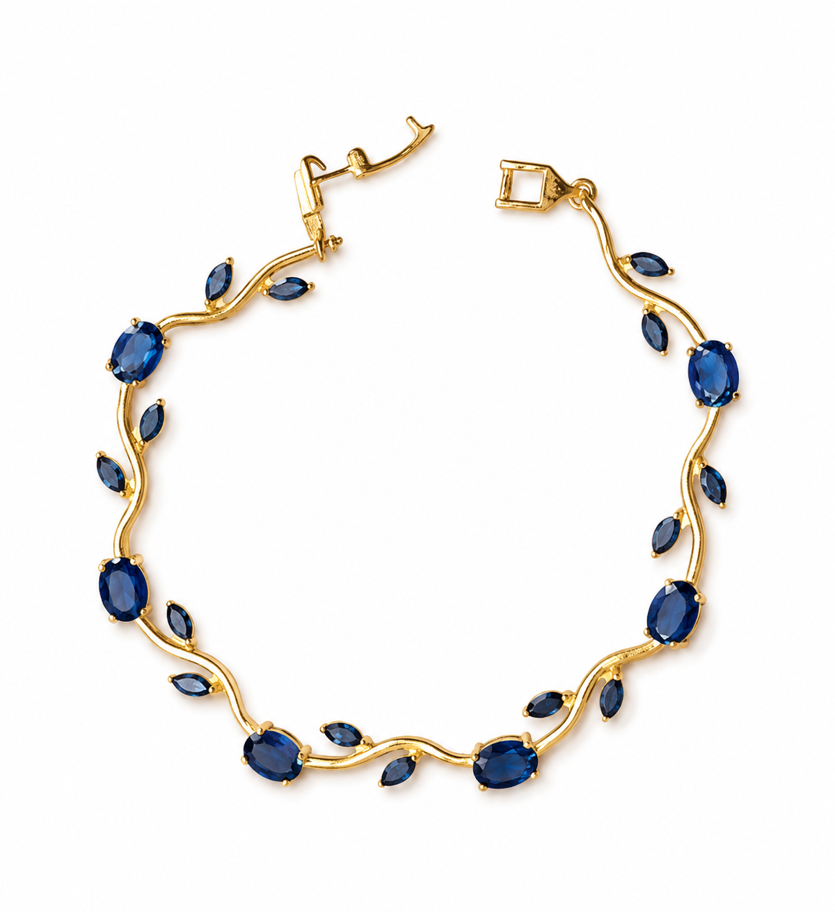 Blue Tulip Bracelet for Women | Anti Tarnish Floral Charm Bracelet | Elegant Minimal Jewellery Gift for Girls & Women - Image 2