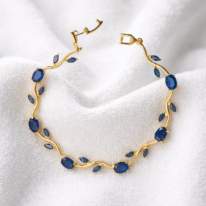 Blue Tulip Bracelet for Women | Anti Tarnish Floral Charm Bracelet | Elegant Minimal Jewellery Gift for Girls & Women