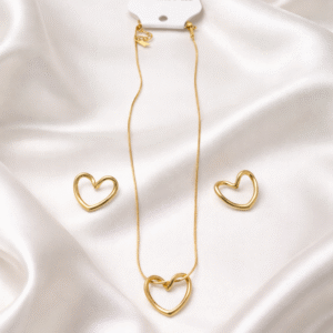 Anti Tarnish Heart Chain with Earrings Set for Women | Elegant Daily Wear Jewellery